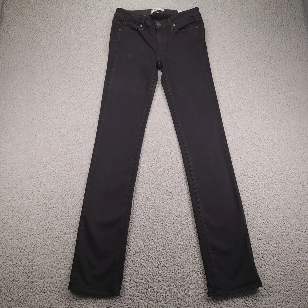 PAIGE Jeans Size 27 Skyline Straight Low Rise Black Stretch Denim 27x33